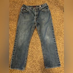 Ariat M4 low rise, bootcut fire retardant jeans blue size 36/32 few spots on leg